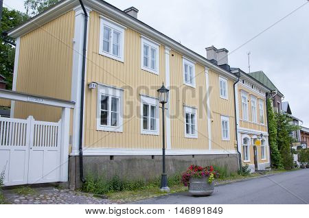 Naantali, Finland - 06 July , 2015: Cloudy Summer Day On The Historic Quarter Of Naantali