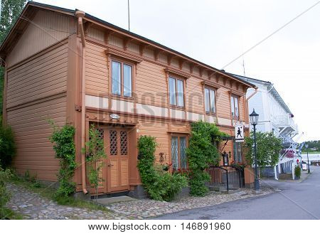 Naantali, Finland - 06 July , 2015: Cloudy Summer Day On The Historic Quarter Of Naantali