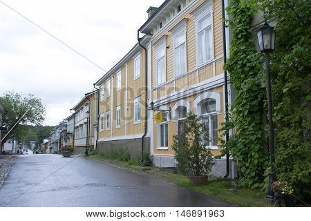 Naantali, Finland - 06 July , 2015: Cloudy Summer Day On The Historic Quarter Of Naantali