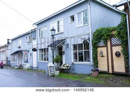 Naantali, Finland - 06 July , 2015: Cloudy Summer Day On The Historic Quarter Of Naantali