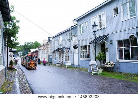 Naantali, Finland - 06 July , 2015: Cloudy Summer Day On The Historic Quarter Of Naantali