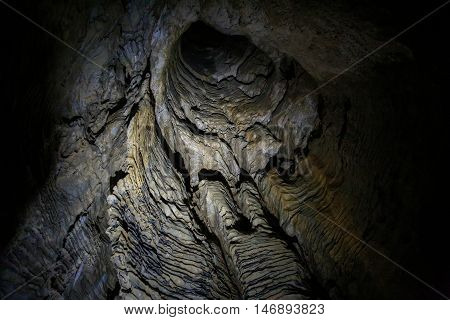 Dark Tunnel In Ruakuri Cave, Waitomo, Nz