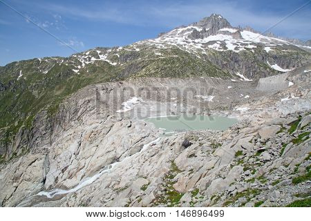 Rhone glacier, source of Rhone river