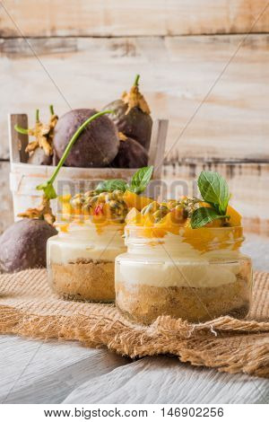Desert With Yogurt And Passion Fruit