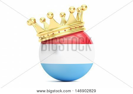 Crown with flag of Grand Duchy of Luxembourg 3D rendering
