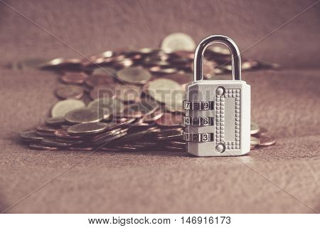 Pictures of the lock is locked with a passwordFocus lock