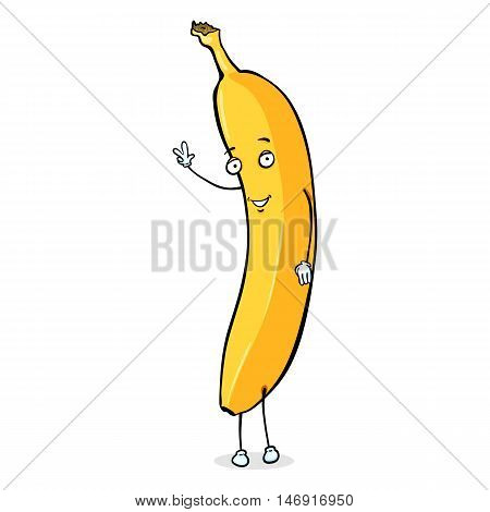 Vector Cartoon Character - Acclaiming Banana