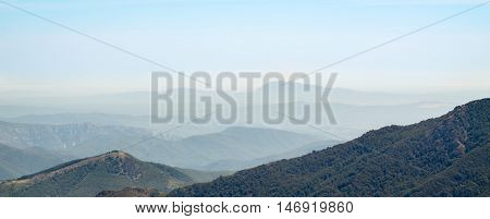 A view on the mountains in the French Cevennes