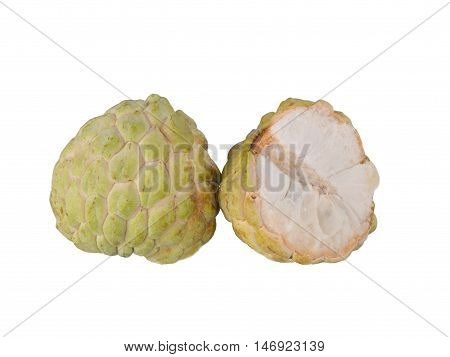 Custards  isolated white background. Sweet fruit of Thailand