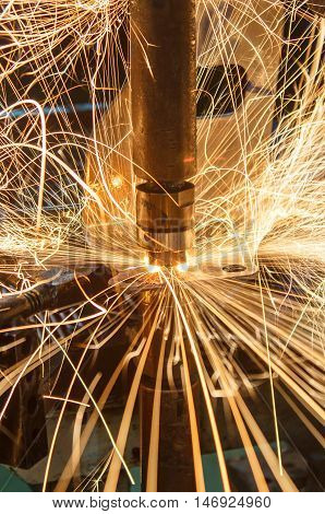 Spot welding machine Industrial automotive part in factory