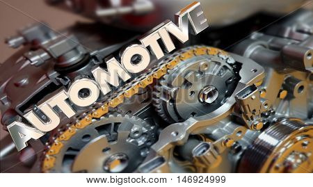Automotive Engine Powertrain Car Vehicle Automobile 3d Illustration