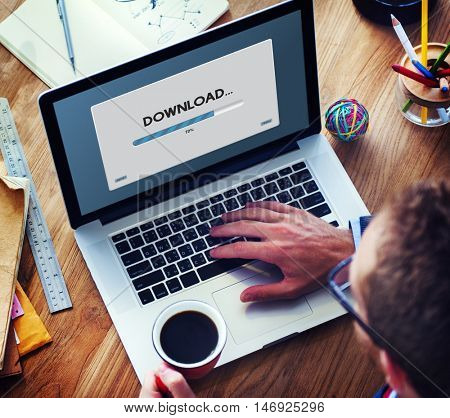 Connection Data Streaming Download Archiving Concept