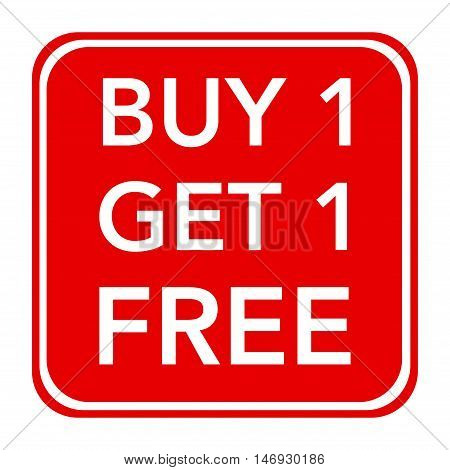 Buy one get one free, promotional sale label