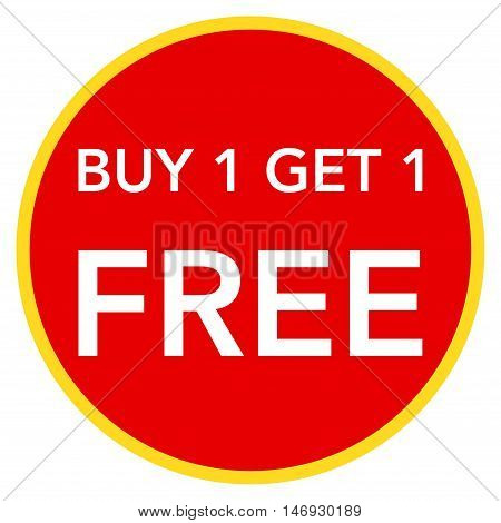 Buy one get one free, promotional sale label