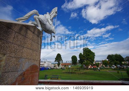 TULCAN, ECUADOR - JULY 3, 2016: tulcan is the biggest city in the north of ecuador and it is just 7km away from colombia.
