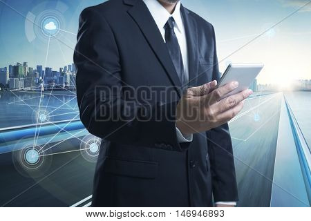Buisness men and network connection concept .