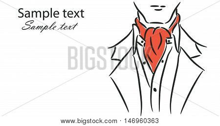 A retro silhouette of a man in suit, vector sketch, the background