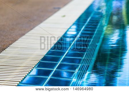 Exteriors concept. Resident pool side close up.