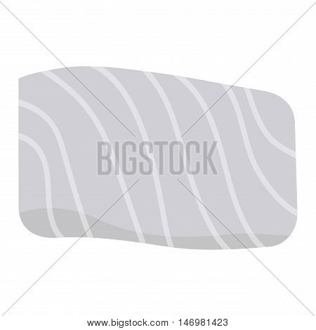 Piece salmon fish slice isolated on white background and freshness cut delicious diet eat fish slice vector. Steak cuisine cooking fresh meat fish slice and fish slice dinner salmon meat ingredient.