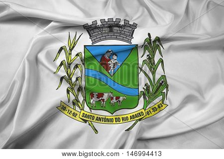 Waving Flag Of Santo Antonio Do Rio Abaixo, Brazil