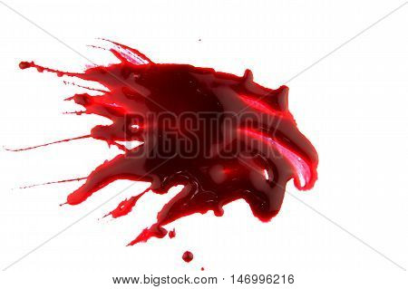set 8. blood drop and bloodstains on isolated white background for horror content.