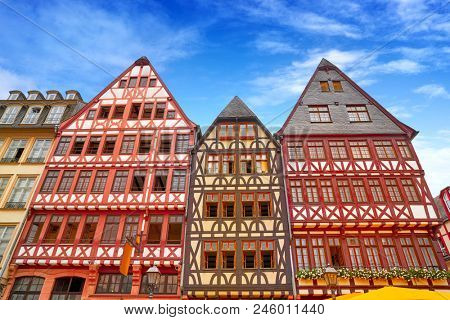 Frankfurt Romerberg square Old city historic center in Germany