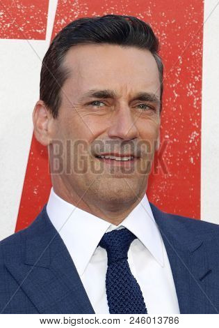 Jon Hamm at the Los Angeles premiere of 'Tag' held at the Regency Village Theatre in Westwood, USA on June 7, 2018.