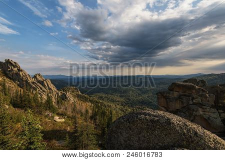 Beauty view in mountains of Altai. Kolyvan range - a mountain range in the north-west of the Altai Mountains, in the Altai Territory of Russia