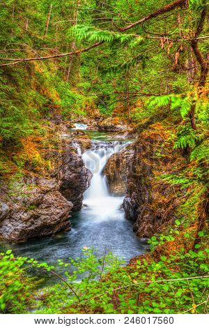 Little Qualicum Falls (lower Falls) Near Qualicum Beach And Parksville On Vancouver Island, British 