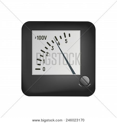 A Voltmeter Measures The Electrical Voltage. Electrical Equipment Vector Illustration. Microammeter.