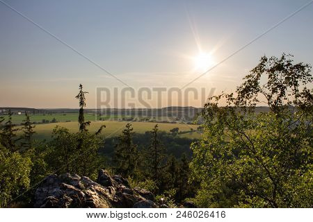 Sunset In Lookout Kozi Hrbety, Czech Landscape