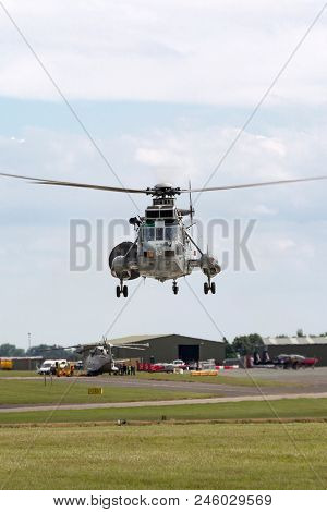Raf Waddington, Lincolnshire, Uk - July 5, 2014: Royal Navy Fleet Air Arm Westland Sea King Asac.7 A