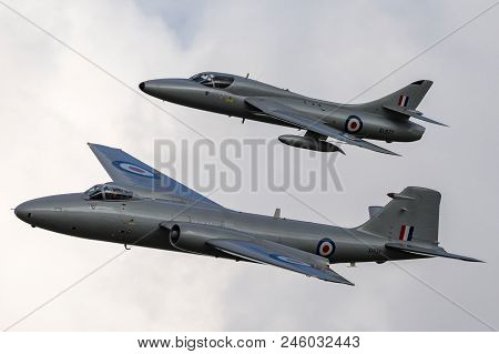 Raf Waddington, Lincolnshire, Uk - July 7, 2014: Former Royal Air Force English Electric Canberra Pr