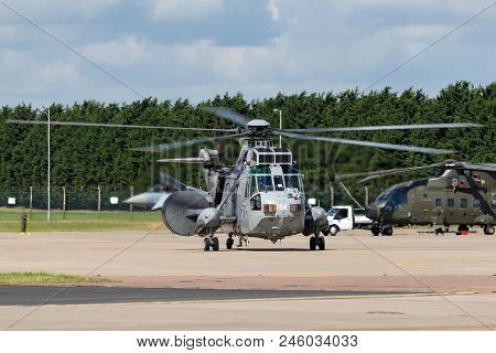 Raf Waddington, Lincolnshire, Uk - July 5, 2014: Royal Navy Fleet Air Arm Westland Sea King Asac.7 A