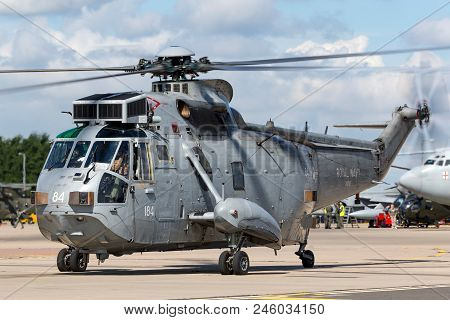 Raf Waddington, Lincolnshire, Uk - July 5, 2014: Royal Navy Fleet Air Arm Westland Sea King Asac.7 A