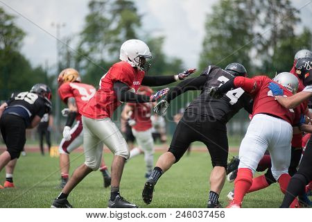 American Football Players In Action