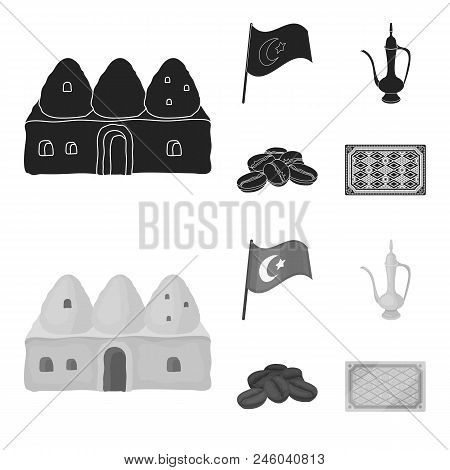 House Hive, National Flag, Coffee Pot Copper, Grains Coffee.turkey Set Collection Icons In Black, Mo