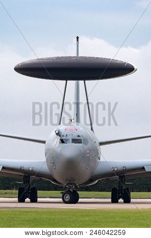 Raf Waddington, Lincolnshire, Uk - July 6, 2014: Royal Air Force (raf) Boeing E-3d Sentry Airborne E