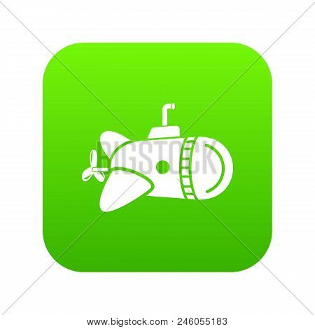 Submarine With Round Nose Icon. Simple Illustration Of Submarine With Round Nose Vector Icon For Web