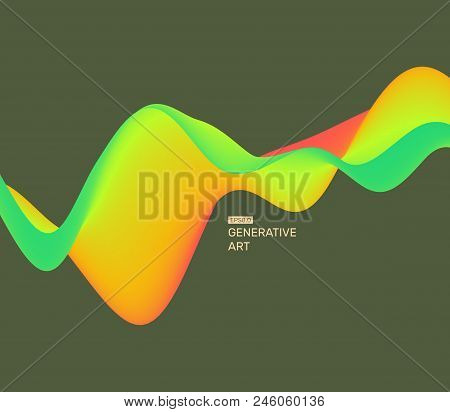 3d Wavy Background. Dynamic Effect. Futuristic Technology Style. Design Template. Modern Pattern. Ab