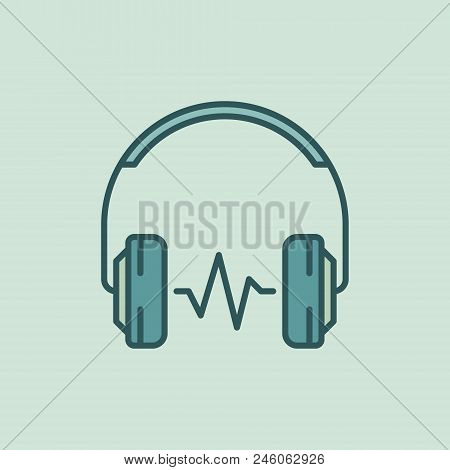 Over-ear Headphones With Sound Wave Concept Vector Icon Or Symbol
