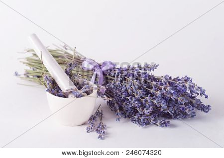 Natural Cosmetics With Lavender And Herbs For Homemade Spa