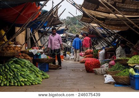 Mysore, India - December, 25th, 2017. View Of Devaraja Market In Mysore.