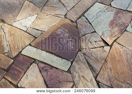 Sidewalk Colored Tiles With Chips.