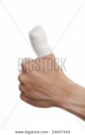 Verband auf einen finger