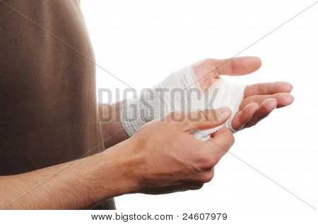 Verband auf einer Hand