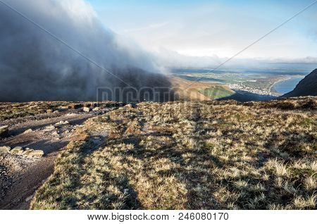 A Beautiful View From Hares Gap Towards Newcastle, Northern Ireland.