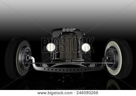 Hot Rod Sports Car. 3d Render Illustration