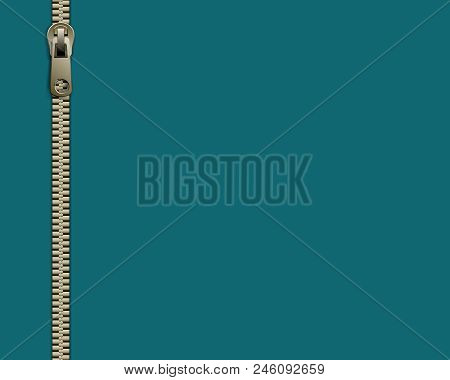 Sewing Accessory Zipper On A Retro Background. Stock Vector Illustration.