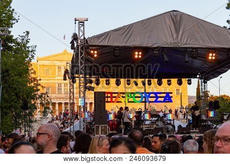 Athens Pride 2018 Parade Concert Of The Lgbt Community At Syntagma Square